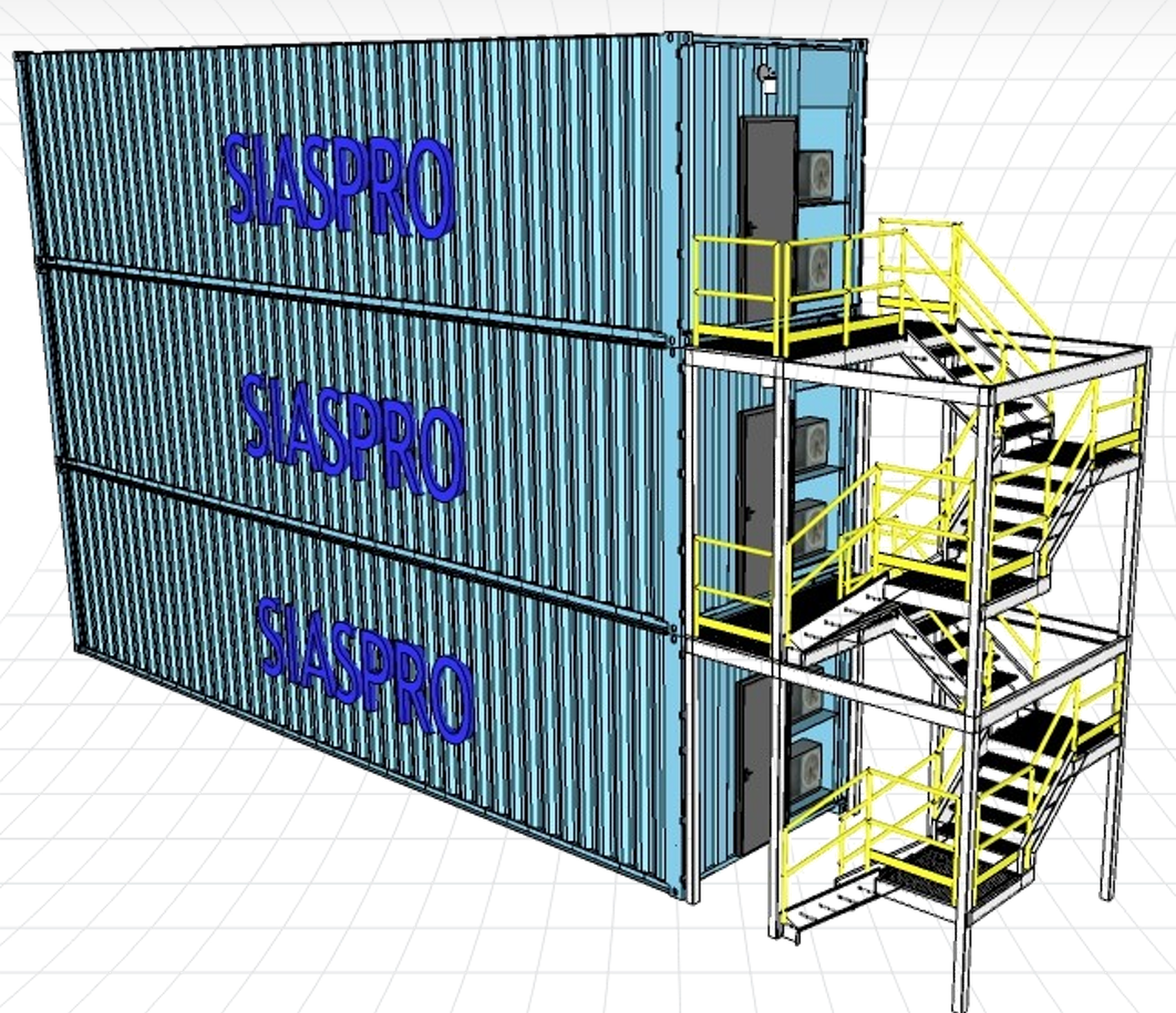 Diseño modular vertical para contenedores habitacionales